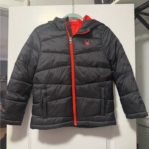 Spyder Kids Black and Red Puffer Jacket